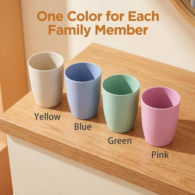 Alt view image 3 of 7 - Modern Toothbrush Cup Plastic Tumbler Cup, 4 Pcs Unbreakable Toothbrush Holder Mug Gargle Washing Cup for Home Bathroom Travel