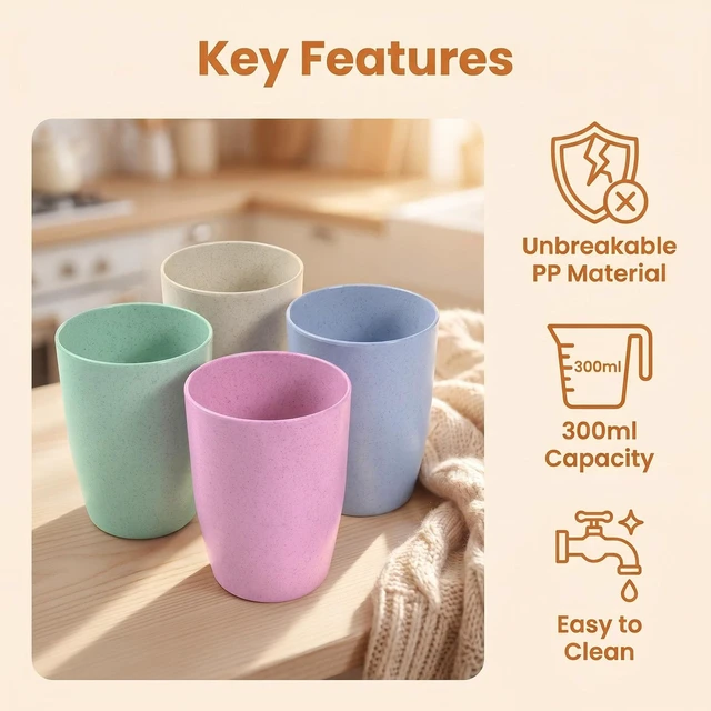 Alt view image 4 of 7 - Modern Toothbrush Cup Plastic Tumbler Cup, 4 Pcs Unbreakable Toothbrush Holder Mug Gargle Washing Cup for Home Bathroom Travel