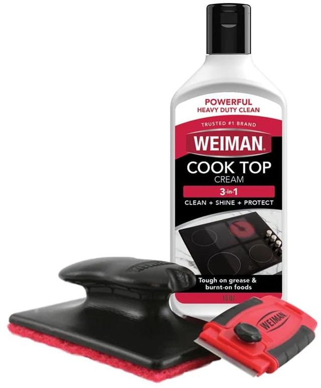 Main image of Glass & Ceramic Cooktop, Stove Top & Oven Cleaner Kit | Electric Stove Top Cleaner, Gas & Induction Cooktop Cleaner, 1 Cooktop Scraper & 3 Scrubbing Pads for Burnt-On Food & Grease