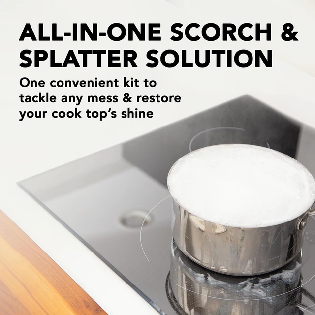 Alt view image 5 of 5 - Glass & Ceramic Cooktop, Stove Top & Oven Cleaner Kit | Electric Stove Top Cleaner, Gas & Induction Cooktop Cleaner, 1 Cooktop Scraper & 3 Scrubbing Pads for Burnt-On Food & Grease