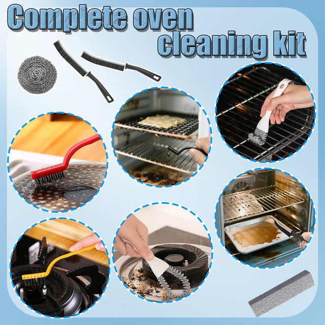 Alt view image 5 of 7 - Heavy Duty Oven Cleaner Brush Set, Oven Cleaning Accessories Tools, for Deep Cleaning Stoves, Grills, Ovens & Kitchen Surfaces - Removes Tough Grease & Carbon Buildup