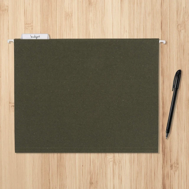 Alt view image 5 of 5 - Hanging File Folders for Documents, Letter Size, 1/5-Cut Adjustable Tabs, Standard Green, 75 Count per Box