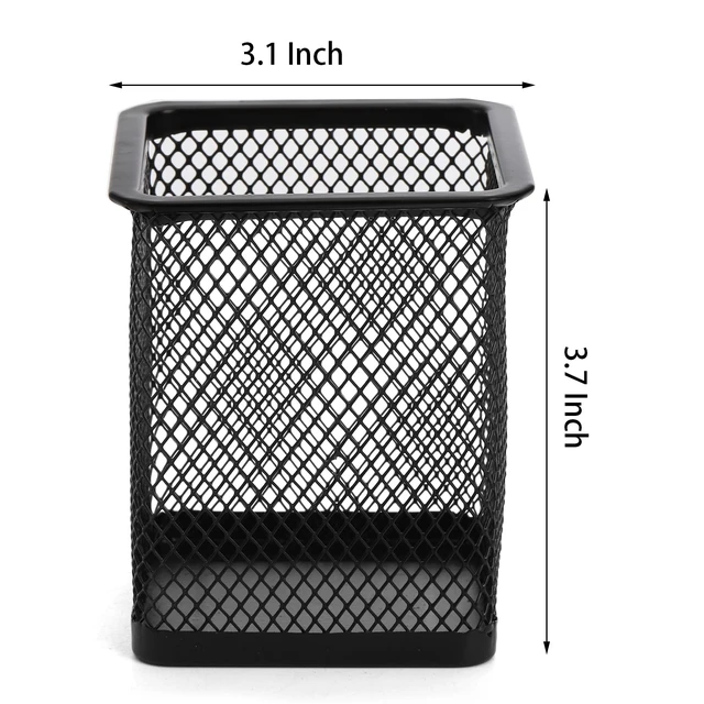 Alt view image 2 of 7 - 12 Pack Mesh Pen Holder for Desk, Wire Mesh Pencil Cup Holder Metal Pencil Holder Organizer for Office Home School Supplies, Black
