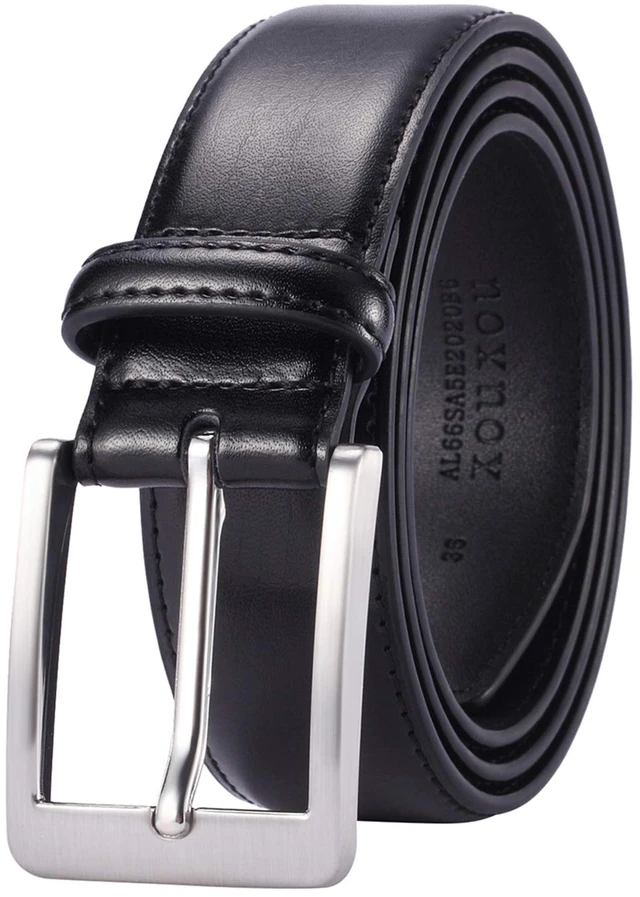 Main image of Men's Casual Leather Jeans Belts Classic Work Business Dress Belt with Prong Buckle for Men
