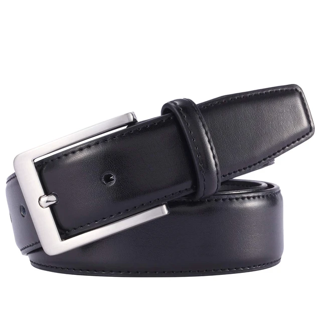 Alt view image 3 of 7 - Men's Casual Leather Jeans Belts Classic Work Business Dress Belt with Prong Buckle for Men