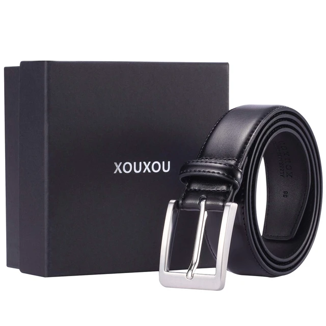 Alt view image 6 of 7 - Men's Casual Leather Jeans Belts Classic Work Business Dress Belt with Prong Buckle for Men