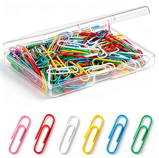 Main image of Colored Paper Clips, 200 Pack Multi Color Office Paper Clips, Assorted Color Coated Paperclips for Office School Document Organizing, DIY Crafts