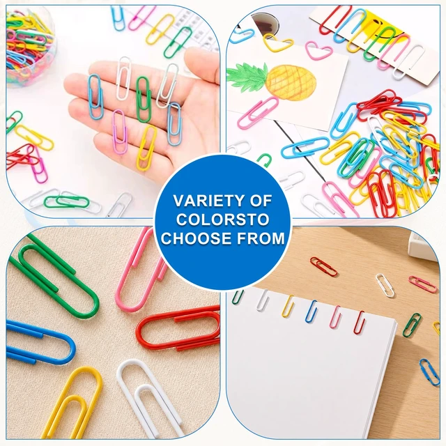 Alt view image 3 of 7 - Colored Paper Clips, 200 Pack Multi Color Office Paper Clips, Assorted Color Coated Paperclips for Office School Document Organizing, DIY Crafts
