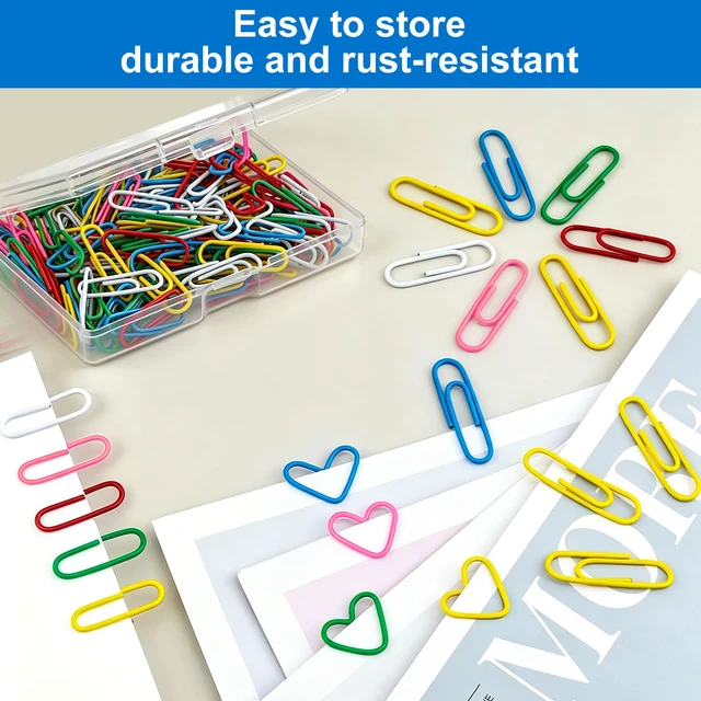 Alt view image 4 of 7 - Colored Paper Clips, 200 Pack Multi Color Office Paper Clips, Assorted Color Coated Paperclips for Office School Document Organizing, DIY Crafts