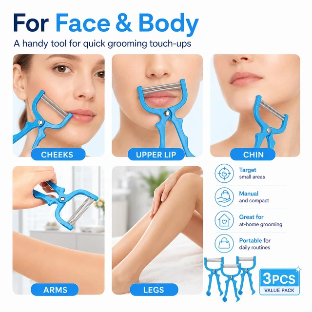 Alt view image 3 of 7 - 3Pcs Facial Hair Remover Spring Eyebrow Face Epilator Coil Portable Hair Remover Manual Face Hair Removers Threaders Spring Threading Tool for Women Lady