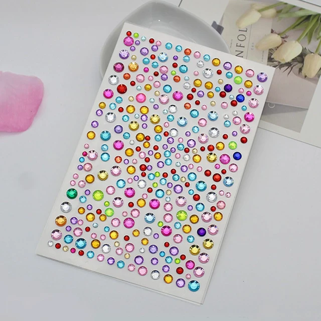 Alt view image 4 of 5 - Self Adhesive Gems for Crafts, 971pcs Acrylic Bling Heart Sticker, Assorted Shapes Jewels Rhinestones, DIY Decoration Craft Supplies (A-971pcs)