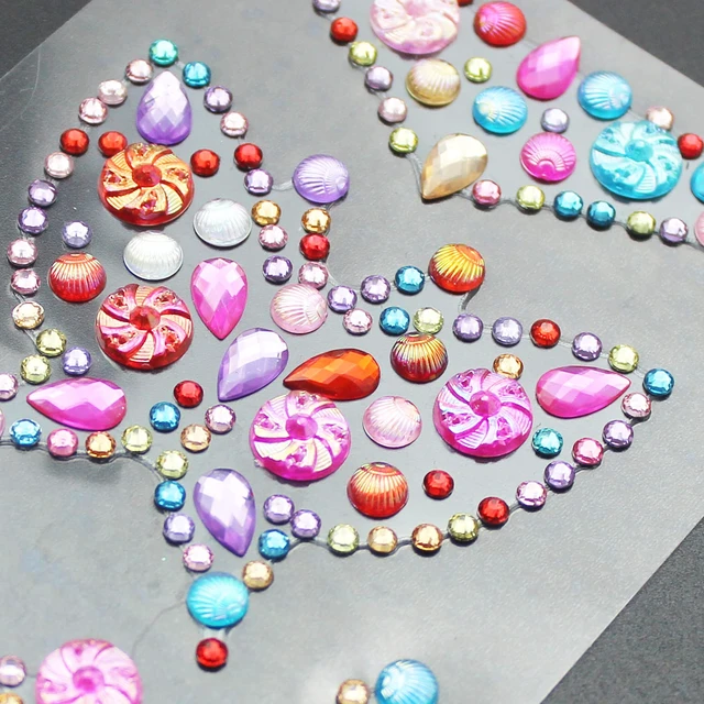 Alt view image 3 of 4 - 14 Sheets Rhinestones Stickers, Self-Adhesive Craft Jewels and Gems Sticker for DIY Crafts, Scrapbook, Multicolor, Acrylic