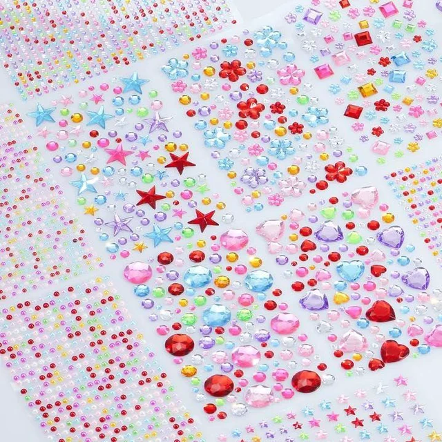 Main image of 3200pcs Gems for Crafting, Sticker Jewels for Crafts, 12 Sheet Self Adhesive Gems & Rhinestone Adhesive, Acrylic Craft Jewels, Sticky Gems, Gem Stickers for Kids, Face Jewels & Craft Stickers