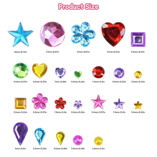 Alt view image 3 of 7 - 3200pcs Gems for Crafting, Sticker Jewels for Crafts, 12 Sheet Self Adhesive Gems & Rhinestone Adhesive, Acrylic Craft Jewels, Sticky Gems, Gem Stickers for Kids, Face Jewels & Craft Stickers
