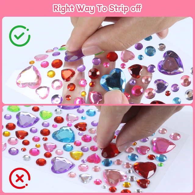 Alt view image 4 of 7 - 3200pcs Gems for Crafting, Sticker Jewels for Crafts, 12 Sheet Self Adhesive Gems & Rhinestone Adhesive, Acrylic Craft Jewels, Sticky Gems, Gem Stickers for Kids, Face Jewels & Craft Stickers