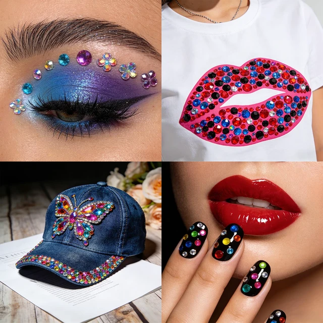Alt view image 5 of 7 - 3200pcs Gems for Crafting, Sticker Jewels for Crafts, 12 Sheet Self Adhesive Gems & Rhinestone Adhesive, Acrylic Craft Jewels, Sticky Gems, Gem Stickers for Kids, Face Jewels & Craft Stickers