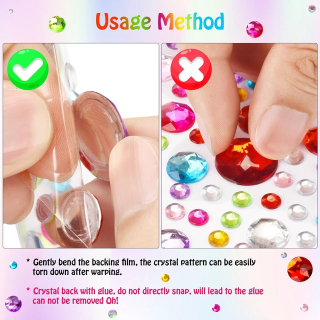 Alt view image 2 of 7 - Gem Stickers Rhinestones for Crafts Scrapbook Supplies, Sparkling Cute Star Heart Round Small Stickers, Glitter Jewels Bedazzling Sticker Makeup, Diamond Art Kit DIY Decoration