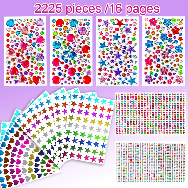 Alt view image 2 of 6 - 2300pcs Gem Stickers Jewels for Crafts | Self Adhesive Rhinestone Jewel Stickers, Acrylic Gems DIY Craft Decorative Diamond Stickers