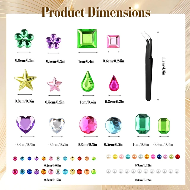 Alt view image 2 of 7 - 4459 Pcs Gem Stickers Rhinestone Stickers Self-Adhesive Rhinestones Acrylic Gemstone Suitable for Children's Crafts Face Decorations Parties Holidays Nail Art