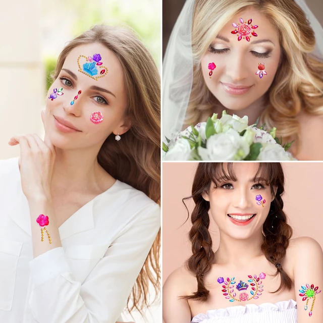Alt view image 5 of 7 - 9 Sheets Gem Stickers Jewels for Crafts, Acrylic Glitter Self Adhesive Rhinestones Jewel Stickers, for Scrapbooking, Face Eye Body Makeup, DIY Decoration Butterfly Moon Heart Gems