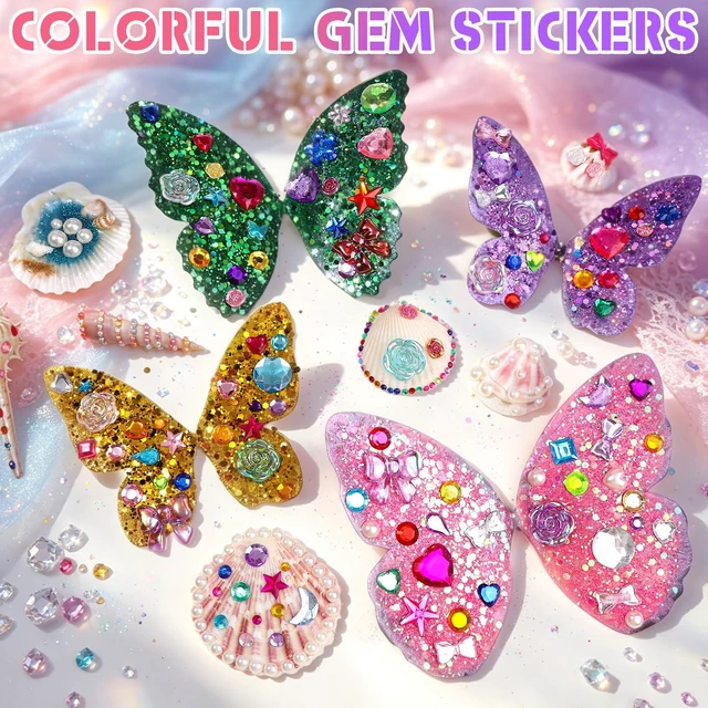 Alt view image 5 of 7 - Gem Stickers Self Adhesive Jewel Rhinestones Sticker gems | 12 Styles Stick on Gems Jewel Stickers Rhinestone Gems for Crafts DIY, Assorted Diamond Stickers Gem Stickers for Girls Kids