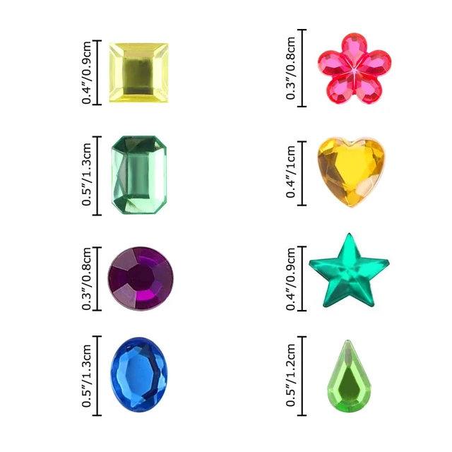 Alt view image 2 of 7 - Gem Stickers for Crafts 1200+ Self Adhesive Rhinestone Jewel Stickers | in Assorted Shapes & Colors, Bling Gems for Scrapbooking, Nail Art, Face & DIY Decorations