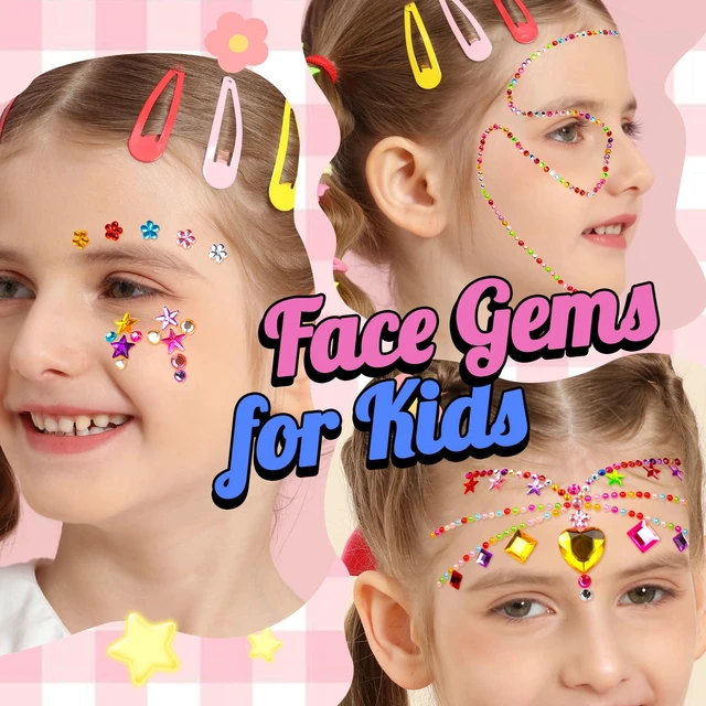 Alt view image 4 of 7 - 2000Pcs Gems Stickers, Self Adhesive Rhinestones Jewels Stickers for Crafting, Face Gems for Kids, Acrylic Bedazzled Diamond, Stick on Jewels for Crafts, Cheer Pins, Makeup
