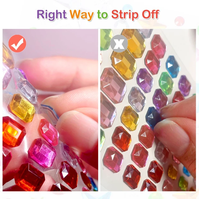 Alt view image 3 of 7 - 3165pcs Gem Stickers Crystal Crafts - self-Adhesive Stickers, Sticker Earrings, Children's Craft Supplies, Stickers in Various Shapes and Sizes.