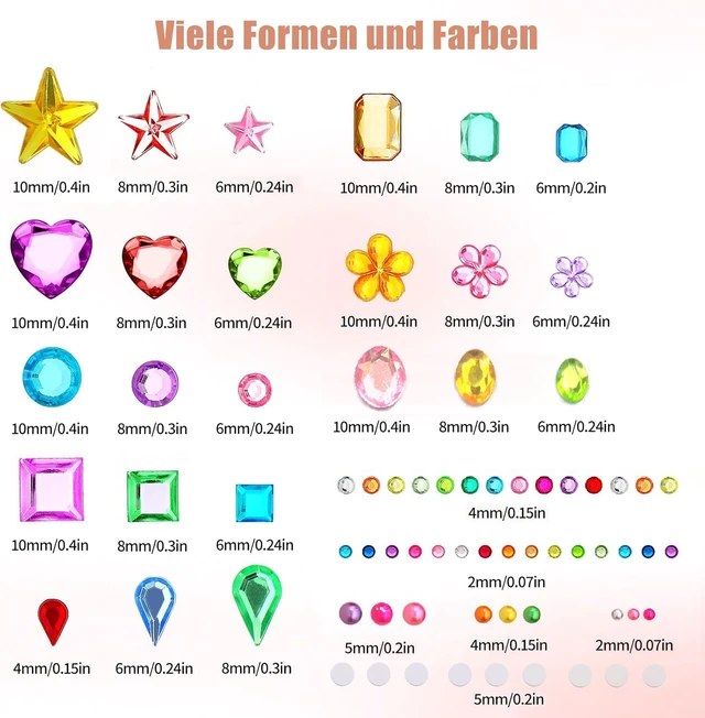 Alt view image 2 of 7 - 3165pcs Gem Stickers Crystal Crafts - self-Adhesive Stickers, Sticker Earrings, Children's Craft Supplies, Stickers in Various Shapes and Sizes.