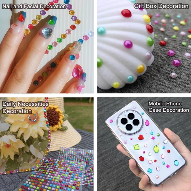 Alt view image 4 of 7 - 3165pcs Gem Stickers Crystal Crafts - self-Adhesive Stickers, Sticker Earrings, Children's Craft Supplies, Stickers in Various Shapes and Sizes.