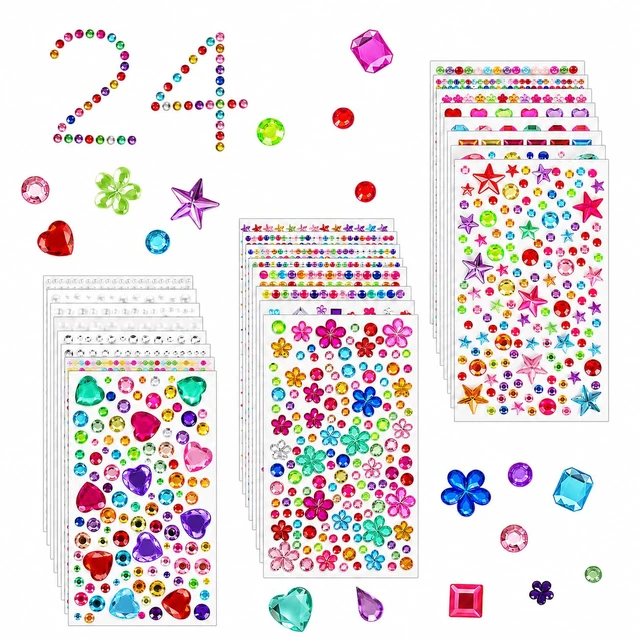 Main image of 8104 Pcs Gem Stickers, Self Adhesive Rhinestone Jewel Stick for Crafts | Acrylic Bling Stickers,Face Gems,Stickers for Kids,Craft Supplies,Assorted Shapes for DIY Projects, Party Decorations