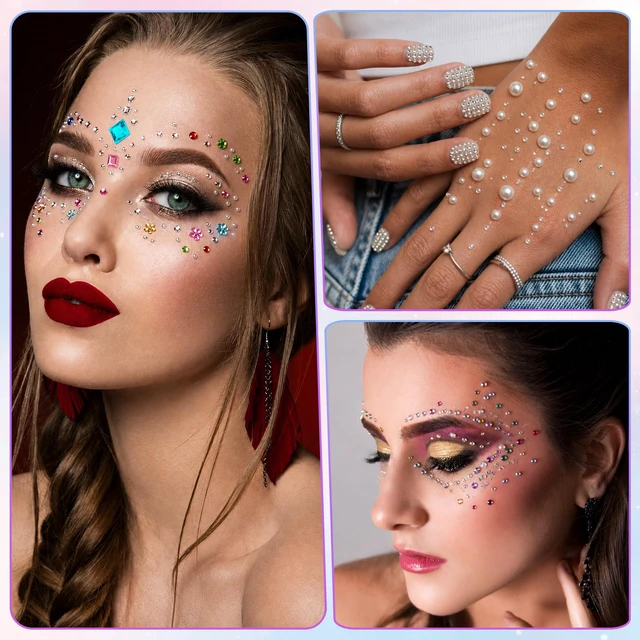 Alt view image 4 of 7 - 8104 Pcs Gem Stickers, Self Adhesive Rhinestone Jewel Stick for Crafts | Acrylic Bling Stickers,Face Gems,Stickers for Kids,Craft Supplies,Assorted Shapes for DIY Projects, Party Decorations