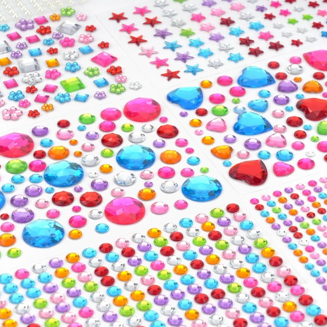 Main image of 2317 Pcs Self Adhesive Gem Stickers, 11 Sheets Rhinestone Jewel Stickers for Crafts, Assorted Glitter Gems for Scrapbooking, Card Making, DIY Decoration