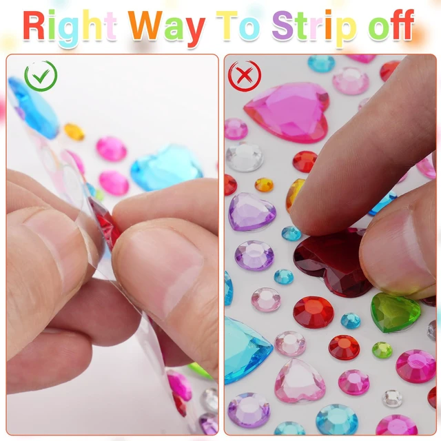 Alt view image 4 of 7 - 2317 Pcs Self Adhesive Gem Stickers, 11 Sheets Rhinestone Jewel Stickers for Crafts, Assorted Glitter Gems for Scrapbooking, Card Making, DIY Decoration