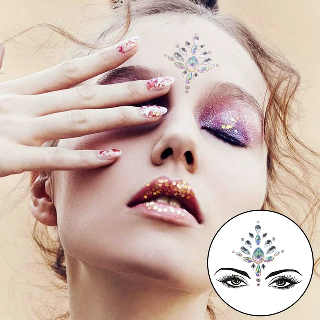 Alt view image 4 of 7 - Face Gems, 10 Sets Mermaid Face Jewels for Party, Rave Festival | Festival Gems Rhinestones Rave Eyes Body Temporary Stickers Crystal Stickers Decoration