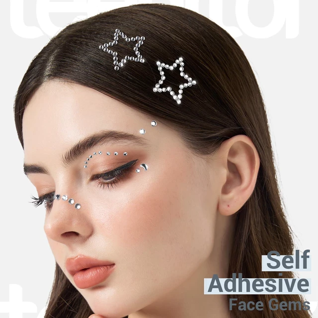 Alt view image 2 of 7 - Self Adhesive Valentine's Day Face Gems, Face Rhinestones Pearl Stickers, Rave Accessories for Women
