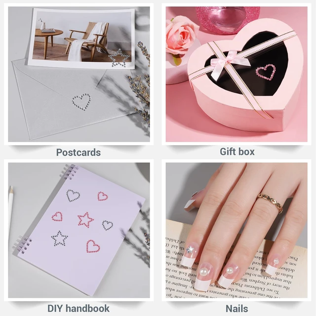 Alt view image 5 of 7 - Self Adhesive Valentine's Day Face Gems, Face Rhinestones Pearl Stickers, Rave Accessories for Women