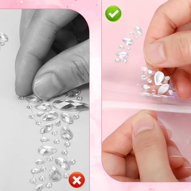 Alt view image 3 of 7 - Music Festival Face Jewels, 3 Sets Mermaid Face Jewels Stick On, Rhinestone Rave Face Gems Glitter, Temporary Crystal Stickers Decorations for Christmas Festival Music Carnival Race Party Makeup