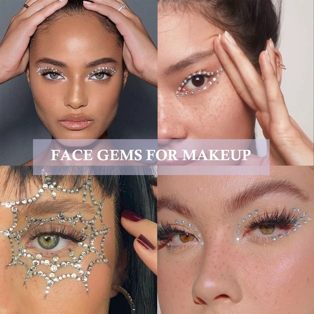 Alt view image 3 of 7 - 660Pcs Face Gems Hair Gems, Self-Adhesive Face Jewels Eye Jewels Rhinestones 3/4/5/6 mm DIY Face Gems Stick on, Hair Body Rhinestones Gems Rave Accessories for Face Eyes Makeup Body, Crafts