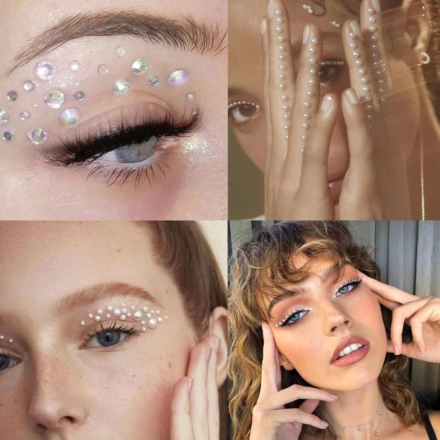 Alt view image 7 of 7 - 660Pcs Face Gems Hair Gems, Self-Adhesive Face Jewels Eye Jewels Rhinestones 3/4/5/6 mm DIY Face Gems Stick on, Hair Body Rhinestones Gems Rave Accessories for Face Eyes Makeup Body, Crafts