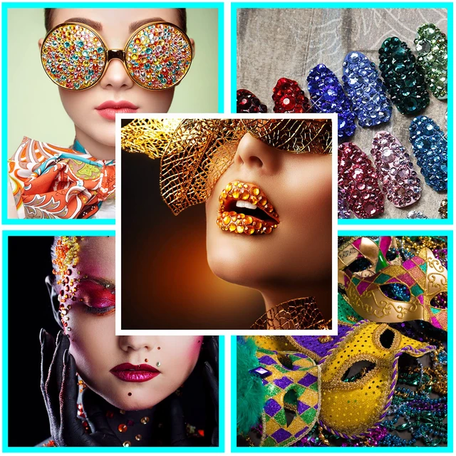 Alt view image 4 of 7 - 2310 PCS Self Adhesive Rhinestone Gem Stickers for Face Nail Body Makeup Festival,4 Size 14 Sheets Bling Jewels Stickers Earrings for DIY Kids Craft Card Decorations
