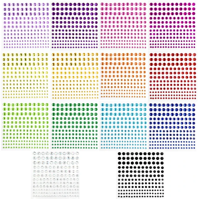 Main image of 2310 PCS Self Adhesive Rhinestone Gem Stickers for Face Nail Body Makeup Festival,4 Size 14 Sheets Bling Jewels Stickers Earrings for DIY Kids Craft Card Decorations