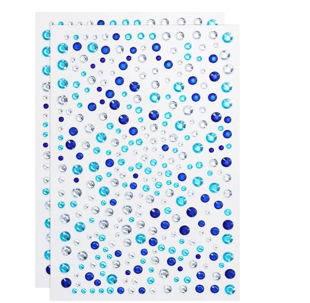 Main image of Angel Stick on Face Costume Gems 650Pcs Self-Adhesive Hair Jewels Halloween Makeup Rhinestone Stickers for Body Nail Festival Holiday Party Dress Up Crafts (Mixed Blue)