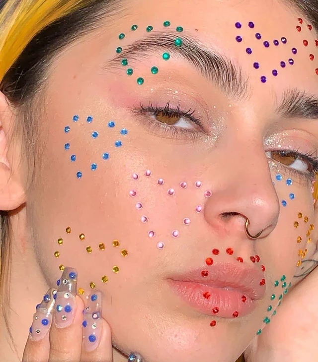 Alt view image 7 of 7 - 1250 Pcs Self Adhesive Rhinestones for Makeup Eyes 15 Colors Rainbow Rhinestones Face Jewels Face Gems Stick on, DIY Nail Makeup 3mm 4mm 5mm 6mm Rave Festival Accessories Costume for Women