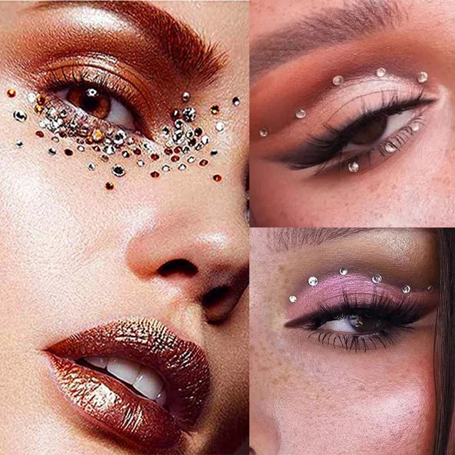 Alt view image 7 of 7 - 1575 Pieces Eye Face Gems Self-Adhesive Rhinestone Stickers for Makeup, Rainbow Glitters Jewels Face Stickers, for DIY Nail Body Accessories