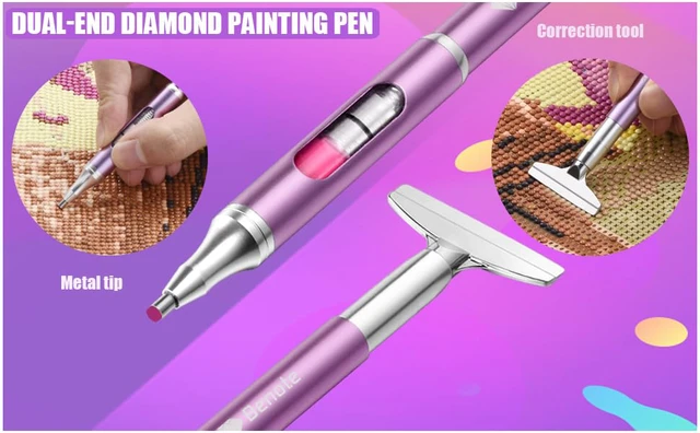 Alt view image 4 of 7 - Diamond Art Painting Pen Refillable Wax Pen for Diamond Art Kit Accessories, Self-Stick Drill Pens with Metal Correction Plate for 5D Craft DIY Nail - B18