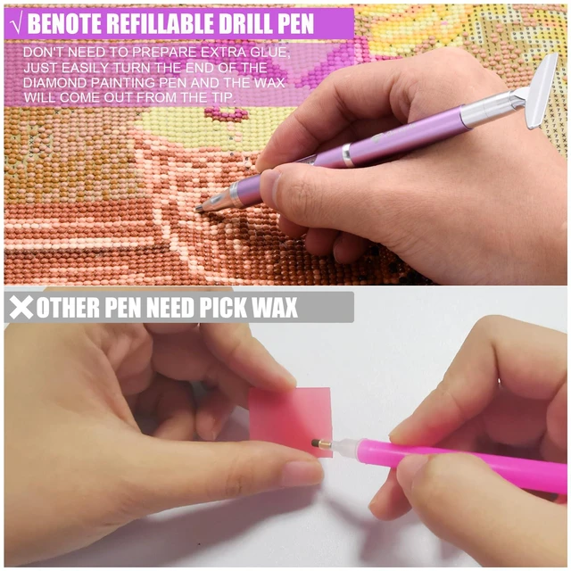 Alt view image 2 of 7 - Diamond Art Painting Pen Refillable Wax Pen for Diamond Art Kit Accessories, Self-Stick Drill Pens with Metal Correction Plate for 5D Craft DIY Nail - B18