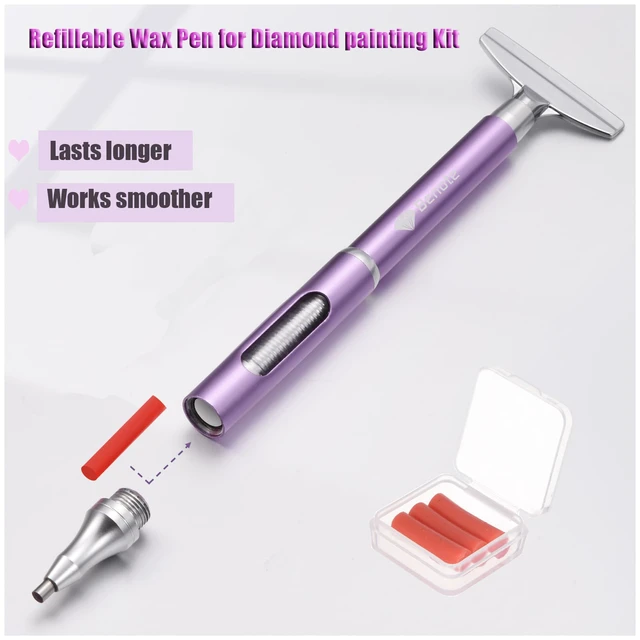 Alt view image 3 of 7 - Diamond Art Painting Pen Refillable Wax Pen for Diamond Art Kit Accessories, Self-Stick Drill Pens with Metal Correction Plate for 5D Craft DIY Nail - B18