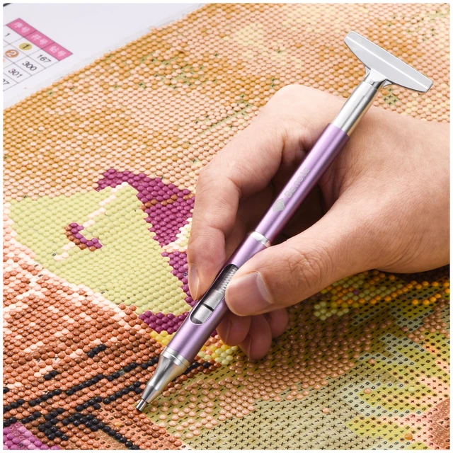 Alt view image 7 of 7 - Diamond Art Painting Pen Refillable Wax Pen for Diamond Art Kit Accessories, Self-Stick Drill Pens with Metal Correction Plate for 5D Craft DIY Nail - B18