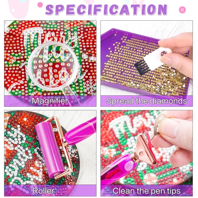 Alt view image 5 of 5 - Diamond Art Pens Diamond Art Tools Painting Pen with Screw Metal Tips Multi-Placer Tool Accessories for Adults Gem Rhinestone Picker Stylus Purple
